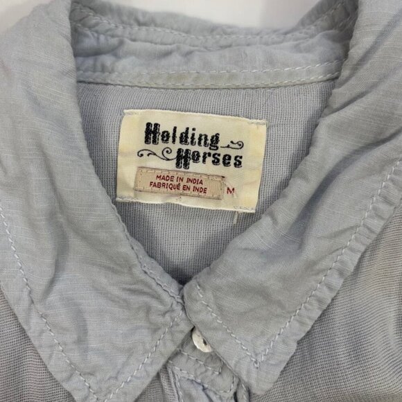 Anthropologie Holding Horses Women's Medium Light Blue Tunic - Picture 9 of 9